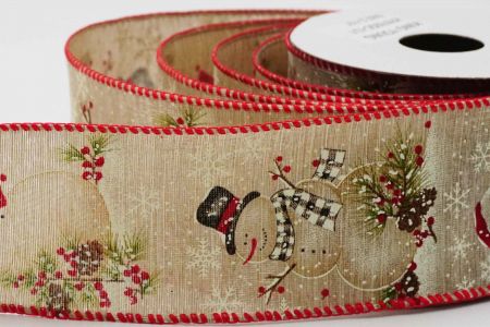 Snowman Party Wired Ribbon_KF6702GC-13-7_Natural